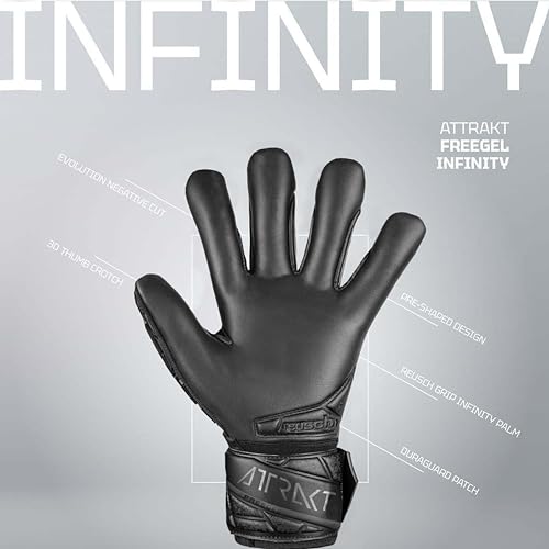 Reusch Attrakt Freegel Infinity Finger Support - Guantes de Portero para Adultos con Corte Negativo Evolution y protección para los Dedos, Ideales para césped Artificial - imagen 3