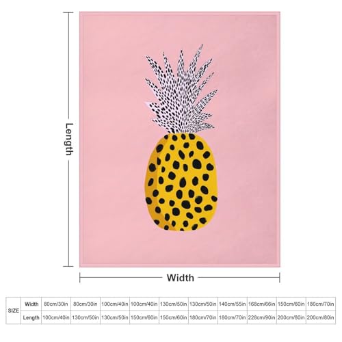 Couverture anti-boulochage motif ananas léopard douce pour lit