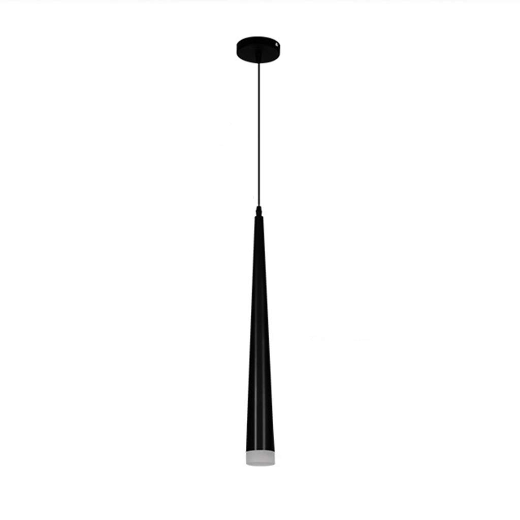 Lámpara colgante de diseño posmoderno con tubos cónicos negros LED y luz cálida ambiental 8