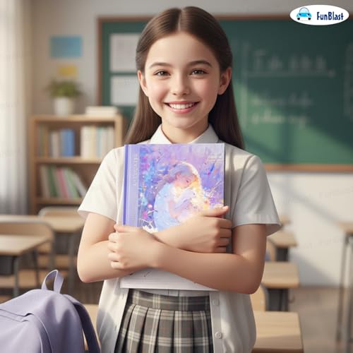 Image of FunBlast Aesthetic Diary for Girls - Dream Encounter Notebook Diary, Cute Kawaii Stationery, Colorful Pages Travel Diary for Kids & Adults (A5 Size; 192 Pages) (Purple)