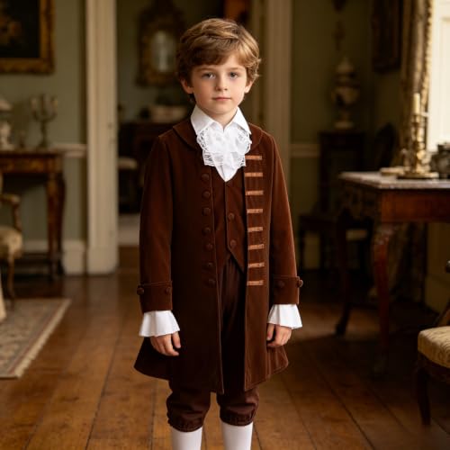 Disfraz Colonial Benjamin Franklin para Niños 7-8 Años miniatura 6
