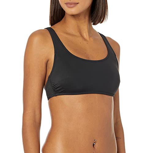 Amazon Essentials Damen Bauchfreies Schwimmoberteil mit U-Ausschnitt, Verwaschenes Schwarz, 40
