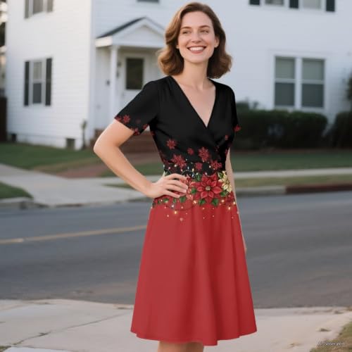 Image of Women's Summer Dresses Short Sleeve Formal Dresses with Pockets | Lightweight Quick‑Dry Soft Comfortable 2026 Fashion Dresses Loose Plus‑Size High‑Waisted