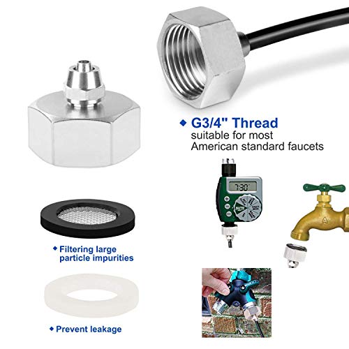 DIY Garden Drip Irrigation Kit, Plant Watering System with 50ft 1/4-inch Blank Distribution Tubing Hose Atomizing Nozzles Drippers - Thumbnail 4