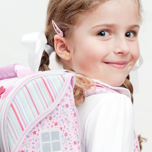 925 Sterling Silver Earrings for Girl Women: Hypoallergenic Initial Earrings with Pink Cubic Zirconia White Gold/Gold Cute Earrings Studs for Sensitive Ears Chirstmas Birthday Gifts3