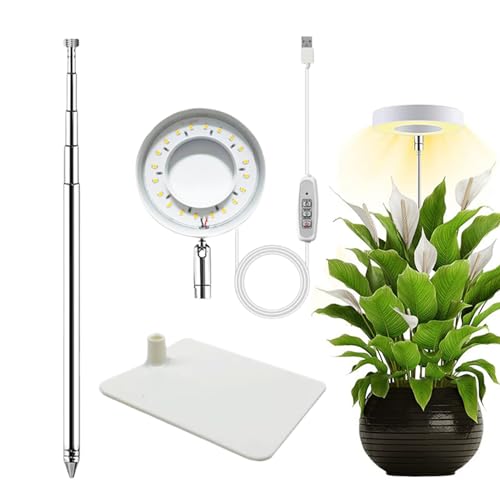 Luci per coltivazione indoor – LED dimmerabile a 4 livelli | Lampada per piante, coltura, bonsai, giardino | Promuove la crescita dei fiori, il giardinaggio, la serra | Facile regolazione p