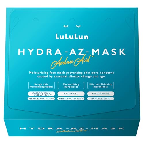 Lululun Skin Care Face Mask for Acne Prone Skin Organic Face Mask for Women & Men Sensitive Skin Face Mask Skincare & Sheet Mask from Japanese Skincare 28EA Hydra-AZ
