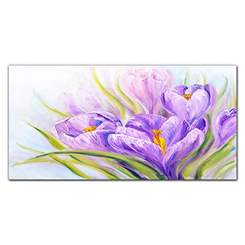 Tableau en verre 100x50 cm fleurs et faune pour décoration murale