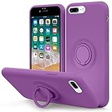 MOCCA for iPhone 7 Plus / 8 Plus Case, 5.5 inch with Ring Kickstand | Super Soft Microfiber Lining Anti-Scratch | Full-Body Shockproof Protective Case - Purple