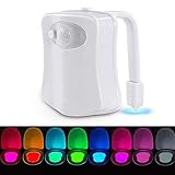 LED toilettenlicht, Toilette Licht WC Nachtlicht LED Lampe, Intelligenter PIR-Sensor Toilettenlicht Toilettenbeleuchtung,8 Farbe wasserdicht Toilette Beleuchtung Licht (Weiß)