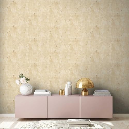 Papier peint aspect plâtre beige pour masquer les défauts - 6