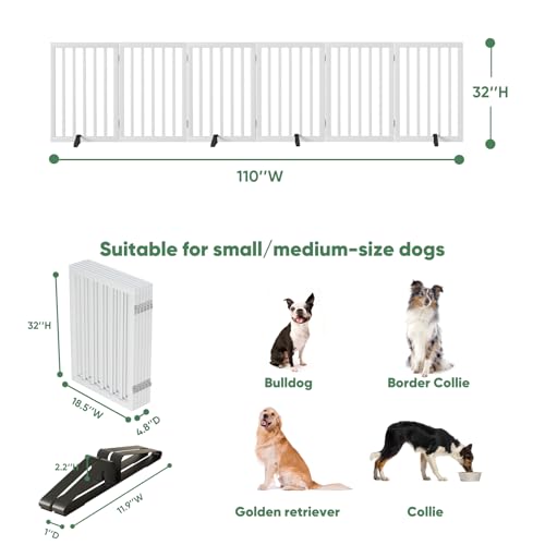 Hohe Hundegitter für Türen, faltbares Hundegitter für den Innenbereich, freistehende Haustiergitter für Türen, Schlafzimmer… – Ansicht 2