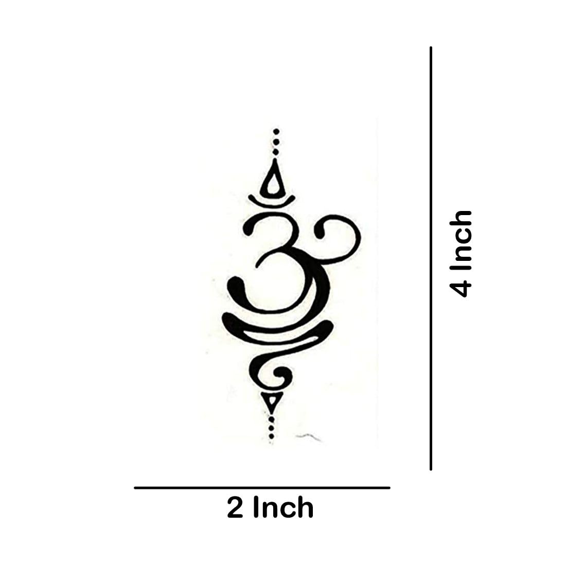 Temporary Tattoowala Om Temporary Black Tattoo Stickers For Girls, Men, Women Fake Tattoo Waterproof body Art 1