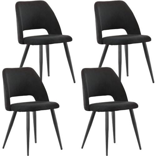 Anvofong Juego De 4 Sillas De Comedor,Silla De Cocina Con Patas Independientes,Pana Silla Tapizada,Negro Silla De Salón,Para El Comedor,Sala De Estar,Cocina,Dormitorio Y Sala De Recepción. Anvofong Juego De 4 Sillas De Comedor,Silla De Cocina Con Patas Independientes,Pana Silla Tapizada,Negro Silla De Salón,Para El Comedor,Sala De Estar,Cocina,Dormitorio Y Sala De Recepción.