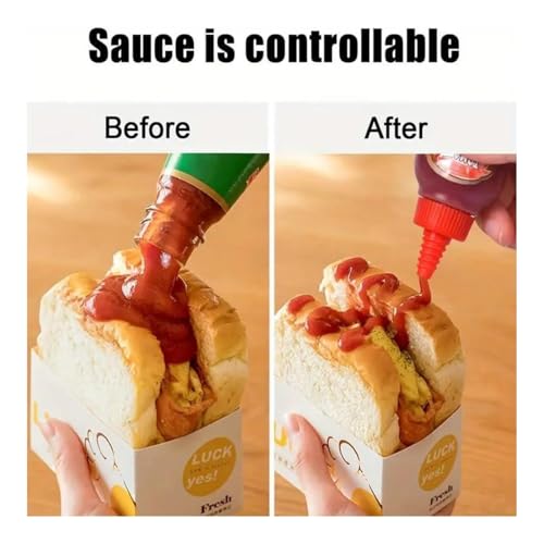 Image of 4 Pc Mini Ketchup Squeeze Bottles 25ml | Refillable Plastic Containers for Sauce Honey Mustard Syrup | Portable Leak Proof Bottles for Lunchbox Picnic Travel