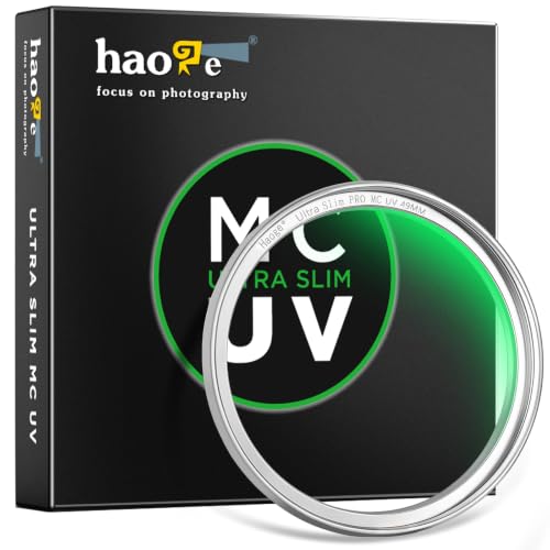 Haoge Filtre de protection pour objectif MCUV 49 mm pour Sony FE 50 mm 40 mm 2,5 G Fuji GFX100RF X100VI X100V X100F X100S X100T X70 RX1 lentille d'appareil photo en verre optique ultra fin 18