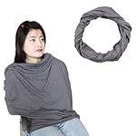 Infinity Scarf with Hidden Pockets Converts to Blanket and Wrap Travel Blanket Tube Scarf Wearable Blankets for Women Perfect for Travel, Grey - Image 2