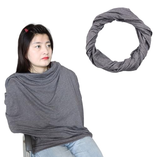 Infinity Scarf with Hidden Pockets Converts to Blanket and Wrap Travel Blanket Tube Scarf Wearable Blankets for Women Perfect for Travel, Grey2