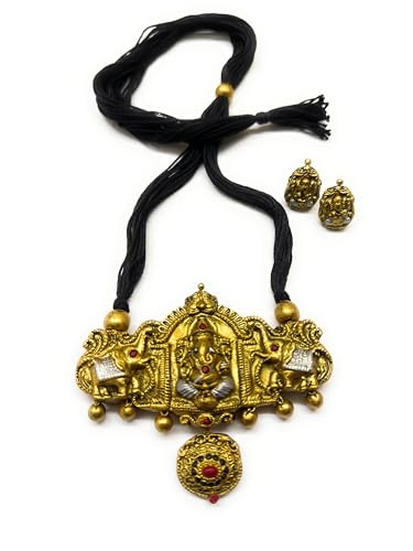 SNG 01 GANAPATHI PENDANT MANGO BEADS NECKLACE