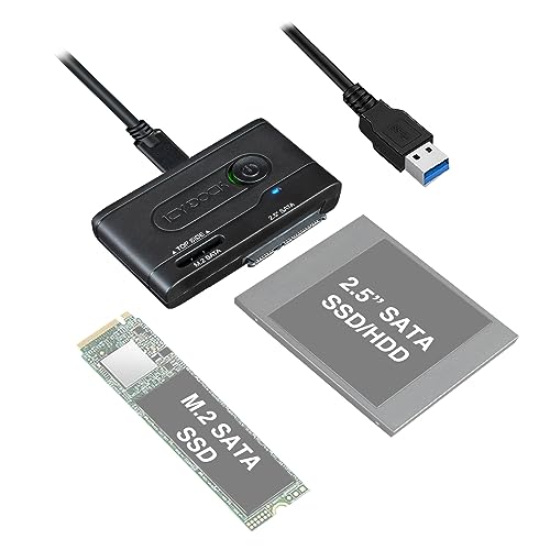 ICY DOCK MB031U-1SMB EZ Adapter - 1x 2.5 Inch SATA or 1x M.2 SATA SSD to USB 3.2 Gen1 External Adapter 5Gbps Black Cable Included