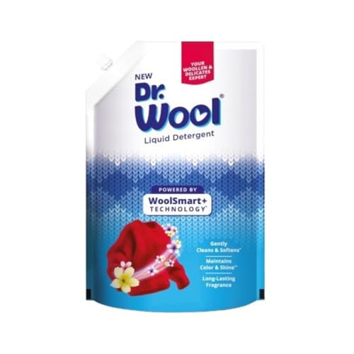 Image of Dr.Wool By Jyothy Labs Liquid Detergent 1KG Pouch An Expert Care for Winter Wear With Long-Lasting Fragrance|WoolSmart+ Technology for Woollen & Delicate|Ideal for Semi-Automatic & Top Load Machine