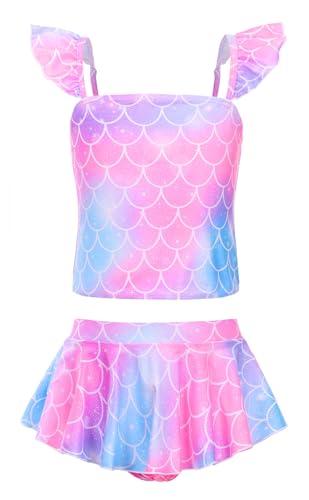 Image of Akokvlar Two Pieces Swimsuit Mermaid Bikinis Tankini Bathing Suit for Little Girls