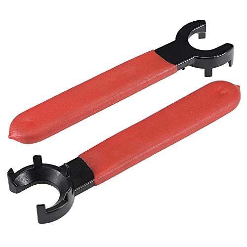 uxcell Collet Chuck Wrench Spanner for ER25M Clamping Nut Milling Machine Lathe Chuck Holder Tool with Red Non-slip Handle 2pcs