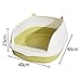 High Sided Cat Pet Litter Tray Sandbox Deep Loo with Sifting Litter Pedal Pan Cat Potty Toilet Cat Bedpan for Kitty Rabbit Travel, Green Color L