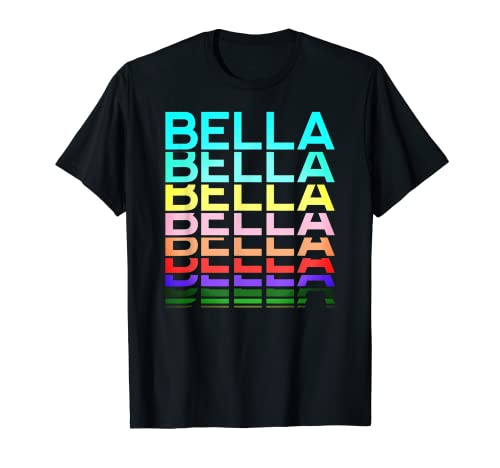 Bella Name - Patrón retro vintage personalizado para mujer Camiseta