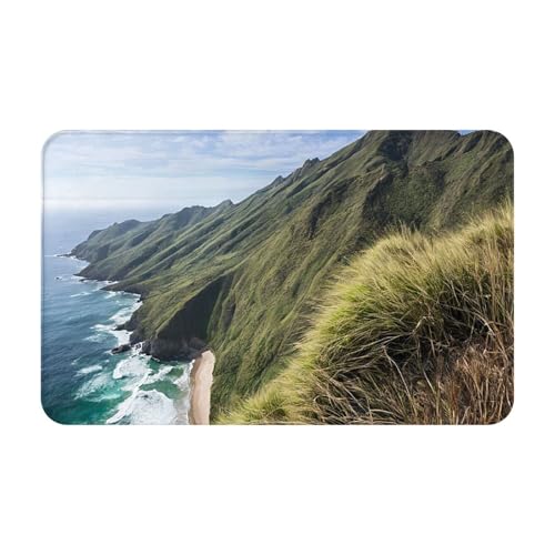 Kauai Hawaii Seashore Print Living Room Bathroom Kitchen Anti Slip and Absorbent Carpet, Indoor Entrance Door Muddy Floor Mat, Ultra Soft Washable Carpet 21x31.5 Inches
