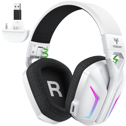 Image of WESEARY Wireless Gaming Headset for Xbox Series X|S, 2.4GHz Ultra-Low Latency Headset with Noise Cancelling Mic for PC, PS5, PS4, Switch, Mac, 3D Surround Sound, Bluetooth 5.4, 50H Battery