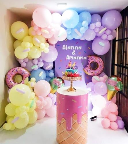 Biapian Donut Balloons, Pink Yellow Teal Balloons Pastel Pink Teal Sprinkles Confetti Balloons For Donut Theme Party Cutouts Kids Birthday Party Balloons Arch Photo Props Favor Ideas Supplies thumb #5