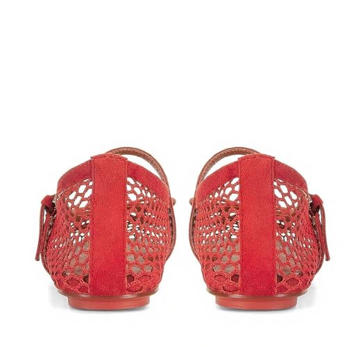 Image of MICIFA Women's Mesh Ballet Flats Fishnet Ballerina Flats Buckle Strap Mary Jane Causal Daily Dress Shoes