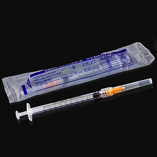 disposable 1ml syringe with 25g 1inch lab supplies individually packaged 50pack