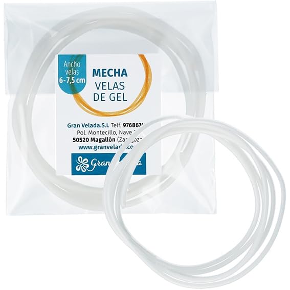 Kit de Mecha para Velas de Gel 6|7,5 cm: Ideal para Crear Velas de Diámetro Medio I 10 Metros