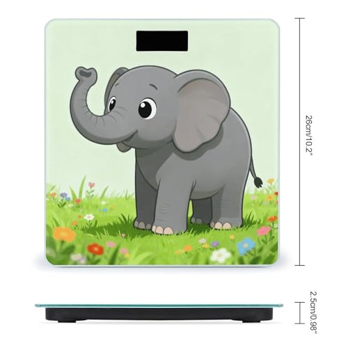 Báscula digital para baño gris Elephant con pantalla grande miniatura 2