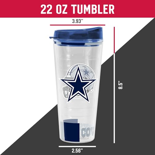 Image of Rico Industries NFL Football Double Wall Classic 16oz Or 20oz Tritan Tumbler W Lid