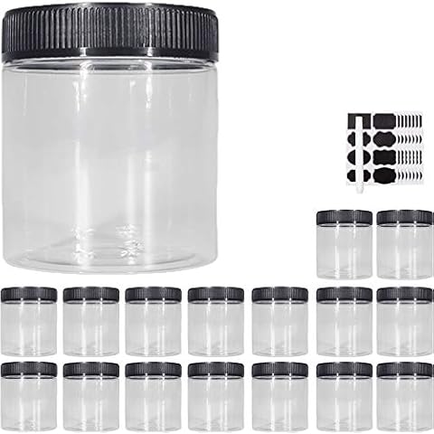 Janisfirst 16oz Clear Plastic Jars Cover