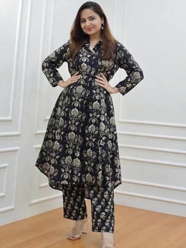 Leriya Fashion Ethnic Co Ord Set for Women | Kurta Set for Women | 2 Piece Kurta Set | Kurta with Pant for Women