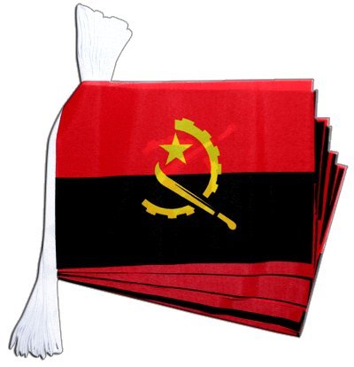 Guirlande drapeau Angola en tissu pour pavoisement intérieur et extérieur