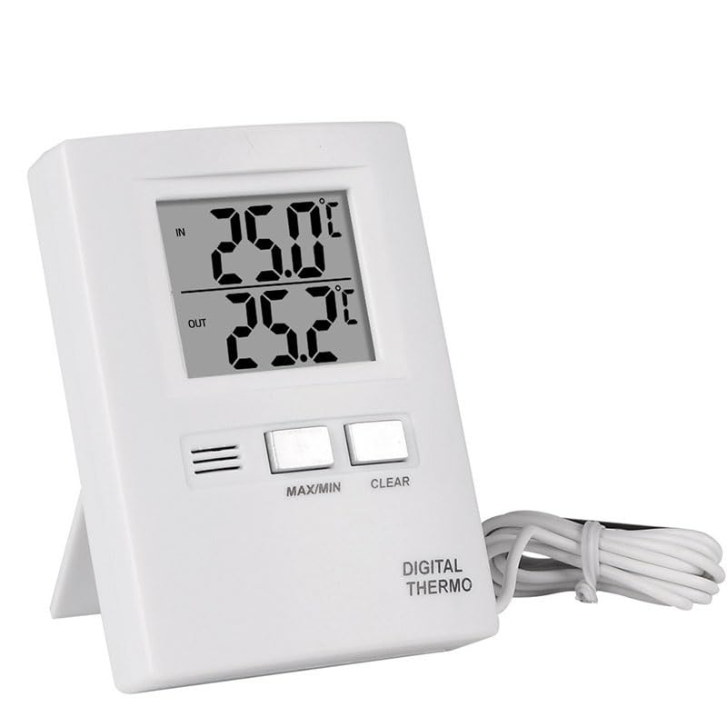 ABS Rectangle Indoor Outdoor Digital Display Multifunctional Thermometer Wall-Mounted