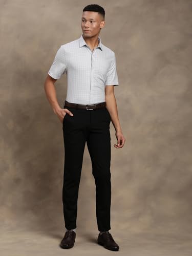 Image of Turtle Men Regular Fit Checkered 100% Cotton Grey Formal Shirt||Men's Formal Shirt||Men's Shirt