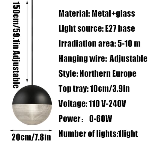 Lámpara de araña creativa con base E27 y esfera de metal decorativa 7