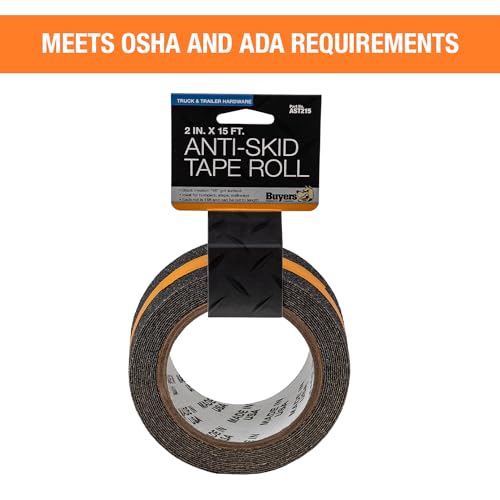 Image of Buyers Products AST215 Anti-Skid Tape, 2 inch x 15', Traction Tape for Stairs, Grip Tape for Steps (Pack of 2)
