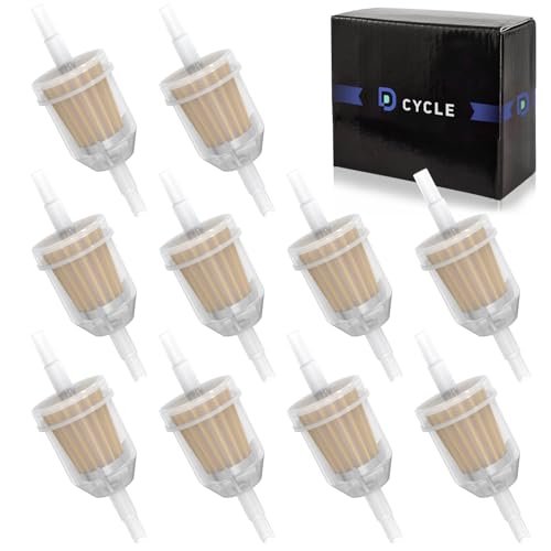 D-cycle 燃料フィルター 10個セット ガソリン オートバイ 自動車 汎用 内径6mm/8mm 耐熱耐油 耐久性 耐腐食 フューエルフィルター 交換用 [並行輸入品]