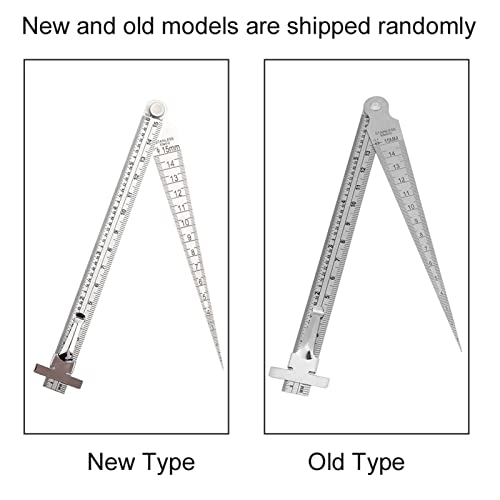 Calibrador Taper Gage de Acero Inoxidable para Soldadura, Medidor de Tamaño de Agujero Métrico/Pulgada, Rango de Medición 0 mm a 15 mm para Medir el Ancho de Hueco y Espesor miniatura 7