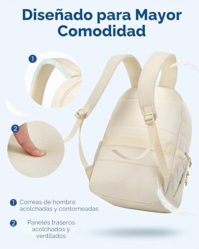 Miniatura 6 de bagsmart Mochila para portátil para mujer, mochila acolchada diaria, bolsa impermeable para portátil de 15,6 pulgadas, viaje universitario