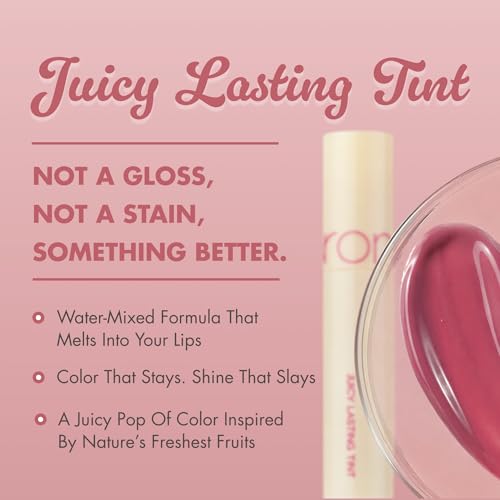Image of rom&nd JUICY LASTING TINT BARE FIG - V1 | MLBB Mauve Pink Lip Stain for Cool Undertones | Hydrating, Non-Sticky K-Beauty Gloss | Plumping, Long-Lasting Glass-Effect Lip Tint