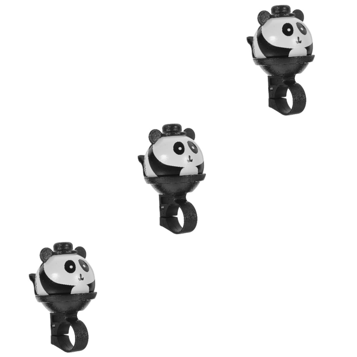 Mipcase 3pièces Cloche De Vélo Cartoon pour Sonnette Anti-Perte Cloche Portable pour Vélo Et Trottinette Design Panda Accessoire De Sécurité pour Garçons Et Filles