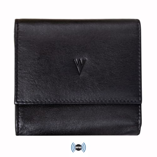 Image of WILDVIBEZ Black & red Leather Women Wallet | RFID Blocking Ladies Purse | Ultra Strong Stitching | 4 Card Slots I Lightweight I mini Wallet Women Leather | 6 Months Warranty (Seller Fulfilled)